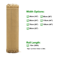 Rouleau de cannage en rotin naturel de qualité supérieure, flexible, pour meubles d'extérieur, portes d'armoires, faux plafonds, dossiers de chaises, parcs de jardin