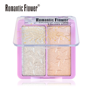 Palette Illuminante Pressato Bicolore Effetto Scintillante 3D Lunga Durata Romantico Fiore - Bronzer Contouring e Illuminante - Product Image 5