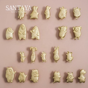 Santaya Fırçalanmış Pirinç Kulplar Hayvan Şekilli Mutfak Dolapları Yatak Odası Gardırop Çekmece Kolları ve Diğer Mobilya Kulpları - Product Image 1