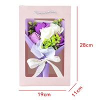 Kotak Hadiah Buket Bunga Sabun Ungu Mini Buket Bunga Palsu untuk Natal Hari Valentine Hari Ibu Dekorasi Rumah