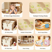 Printer Termal Portabel B6 AI Mini Printer Saku 2.8 Inci Printer Pintar untuk Anak-anak Baterai 1500mAh 240*320 IPS Hadiah Edukatif