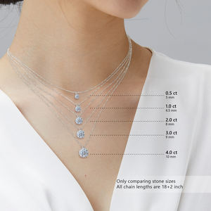 1-4ct moissanite מעבדה-תליון יהלום זהב לבן 14k מצופה 925 זהב לבן מצופה כסף סטרלינג שרשרת נשים - Product Image 5