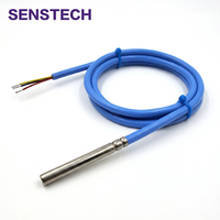 Câble flexible en silicone bleu 6M IP68 avec sonde métallique fiable pour capteur de température numérique DS18B20