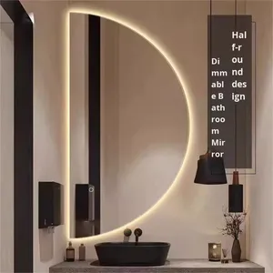 RF bán tròn 360 ° Gương phòng tắm thông minh với ánh sáng treo tường không đều hình Vanity gương - Product Image 1