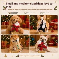 Jouet à mâcher en corde pour chien de Noël, jouet interactif couineur Père Noël, Bonhomme en pain d'épices, Pingouin pour petits et moyens chiens, cadeau de Noël pour animaux de compagnie