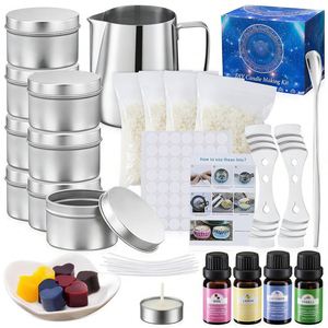 Kits de fabrication de bougies parfumées non toxiques avec logo personnalisé, mèche en coton, impression en relief, emballage haut de gamme, mélange de soja naturel pour la maison - Product Image 1