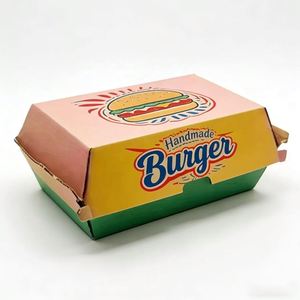 Boîte d'emballage pour hamburger en papier ondulé, personnalisable avec logo, matériaux de qualité alimentaire - Product Image 5