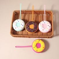 Porte-monnaie moderne en silicone anti-poussière, couleur bonbon, porte-clés, pochette donut, multifonction, portable, pour couple, rangement de voyage
