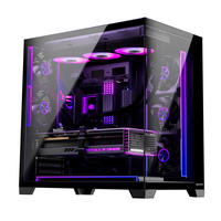 upHere Panoramic PC Case Dual Tempered Glass Gaming Computer Chassis 360mm Water Cooling ATX Tower PC Case UC01