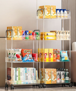 3/4-Tier Rollende Utility Cart Met Handvat Multifunctionele Opslag <span class=keywords><strong>Trolley</strong></span> Voor Woonkamer Beweegbare Opslag Organizer Met Wielen - Product Image 6