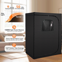Kit de Sauna Versátil para 2 Personas, Diseño de Tienda Plegable con Calefacción Eléctrica a Vapor y Ventanas Transversales para Uso Interior/Exterior