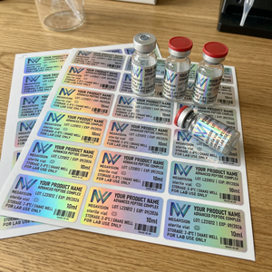 Etiqueta Adhesiva de Vinilo Impermeable Personalizada para Frascos de Investigación de 3 ml, 5 ml y 10 ml, para Botellas de Vidrio de Laboratorio - Product Image 2