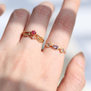 過去の現在未来3つの石都市女性月光女神ナチュラルタンザナイトラブラドライトDaintyバンドリング - Product Image 6