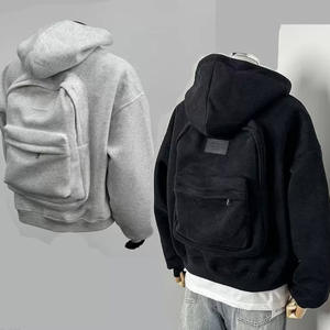 American Design Sense Three-dimensional Schoolbag <b>Cardigan</b> Hoodie Unisex Spring Autumn New Sporty Cartoon Anti-wrinkle Lined - Product Image 1