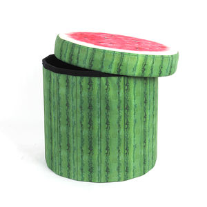 RTS Hot vendas design da fruta fezes baratos crianças pufe de armazenamento para sapatos mudar fezes rodada - Product Image 4