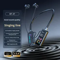 Écouteurs Sportifs à Bandeau de Cou avec Écran Couleur, Affichage Numérique LED, Chipset JL, Karaoké, Streaming en Direct, Étanchéité IPX-5, Réduction Active du Bruit (ANC) pour Bluetooth 5.0