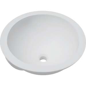 Lavabo de baño ecológico montado debajo de la superficie sólida redonda de, lavabo duradero en material ecológico - Product Image 4