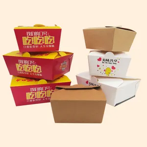 Custom Logo Fried Chicken Packaging Box French Fries Fast Food Packaging Take Out Box Fries Fried Chicken Takeaway Box