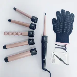 Professional Hair Curler Curling Iron Ceramic Styling Tools Electric 5 In 1 Hair Waver Roller Mutil Curling Wand Set