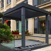 Kit d'auvent pour toit en verre Persienne Gazebo Tube carré en aluminium 4X4 Couverture de terrasse extérieure Supports d'angle Pergola