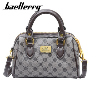 กระเป๋าสะพายไหล่แฟชั่นสำหรับผู้หญิง Baellerry สีน้ำตาล ลายโมโนแกรม ปิดด้วยซิป รูปทรงสี่เหลี่ยมแนวนอน กระเป๋าสะพายข้าง - Product Image 3