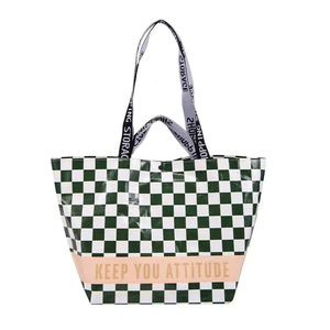 Sacs tissés <span class=keywords><strong>pour</strong></span> emballage grand sac fourre-tout réutilisable personnalisé sac à provisions chariot de supermarché - Product Image 1
