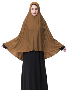 Dubai <span class=keywords><strong>Abaya</strong></span> para mujeres musulmanas algodón <span class=keywords><strong>Jersey</strong></span> islámico Khimar venta al por mayor grande una pieza Jilbab - Product Image 3