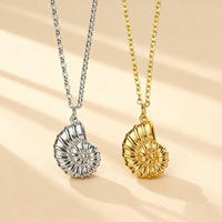 Collier Pendentif Coquillage Unisexe Minimaliste et Élégant, Chaîne de Clavicule Chic en Acier Inoxydable, Accessoire Tendance