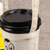 Manchon de tasse réutilisable en toile de coton avec couleur et logo personnalisables, taille sur mesure depuis plus de 14 ans