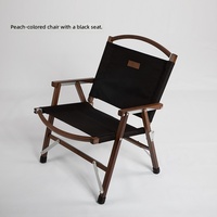 Chaise pliante Kermit en bois de hêtre pour l'extérieur, chaise de camping portable en Oxford 1000D pour les voyages, les pique-niques, les parcs, la pêche et le glamping
