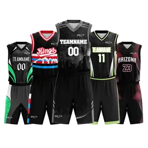 Best Quality Sublimated Youth Team College Basketball Uniforms Design Wear Singlets Basketball Jerseys