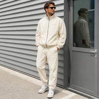 Ensemble de survêtement rétro personnalisé de haute qualité pour hommes, veste de survêtement zippée en nylon et pantalon de jogging assorti, streetwear, marque privée, fabrication en usine