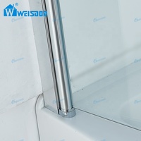 Weisdon Salle De Bains En Verre Cabine De Douche En Aluminium Écran De Douche Charnière Pivot Douche Baignoire Porte