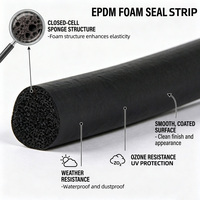 Bande d'étanchéité cylindrique en caoutchouc EPDM à structure en mousse à cellules fermées, imperméable et anti-poussière, améliorant l'élasticité