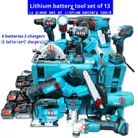 Ensemble d'outils électriques au lithium-ion 10 pièces 13 pièces 18 pièces |   Perceuse à percussion, meuleuse d'angle, clé à chocs, tronçonneuse et plus encore