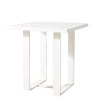 Meubles de jardin en aluminium de conception moderne, résistants à l'eau, tables hautes carrées en aluminium pour l'extérieur
