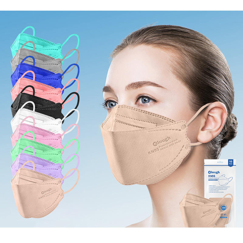 Organic cotton disposable nude skin color 4ply kf94 fish shape protective design outdoor special human face mask kn95