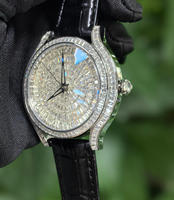 Montre de luxe pour homme avec diamants Moissanite VVS de haute qualité, mouvement automatique Tourbillon, entièrement sertie de diamants VVS1
