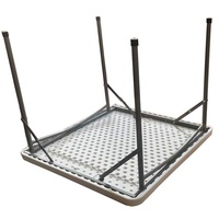 Mobilier d'extérieur Petite table pliante carrée en plastique portable