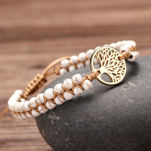 Đá Tự Nhiên Đính Cườm Vòng Đeo Tay Châu Phi Jasper Turquoise Chuỗi Bện Yoga Tình Bạn Vòng Đeo Tay Cho Món Quà - Product Image 3