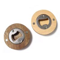 Ouvre-bouteille magnétique en bois, ouvre-bouteille rond pour bière avec aimant pour retenir les bouchons, logo personnalisé