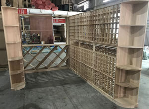 Personnalisé moderne grande cave de rangement d'angle conception LED étagères présentoir à bouteilles montage mural casier à vin en bois - Product Image 3