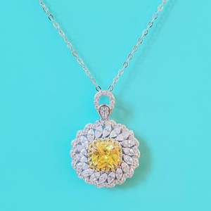 Collar de estilo coreano personalizado, cadena de moissanita de plata de ley 925 a la moda, collares finos en Y para mujer, regalos de joyería - Product Image 3