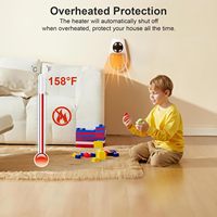 Chauffage d'appoint portable pour chambre à coucher, avec affichage LED, petit radiateur électrique avec protection contre la surchauffe
