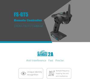 Transmisor RC Flysky FS-GT5 6CH AFHDS 2.4G con Receptor FS-BS6 para Coche RC y Barco - Product Image 2