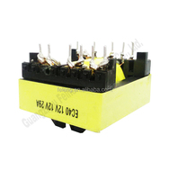 Transformador de Potencia de Alta Frecuencia con Núcleo de Ferrita, Doble 12V 29A EC40, Pin Vertical
