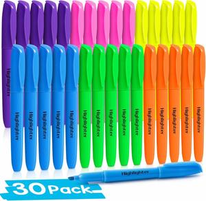 Stylo surligneur classique personnalisé, papeterie, marqueur fluorescent à pointe plate, boîte de 6 couleurs pour usage scolaire - Product Image 2