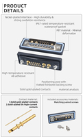 Connecteur de prise mâle/femelle D-SUB DB25 étanche IP67, courbé/droit, à souder sur circuit imprimé, DB44H/DB5W5/DB9W4/DB13W3/DB17W2/21W1