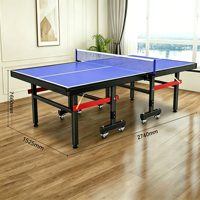 Table de tennis de table pliable de taille standard avec roues mobiles, table de ping-pong portable pour l'école, le club et les sports à domicile