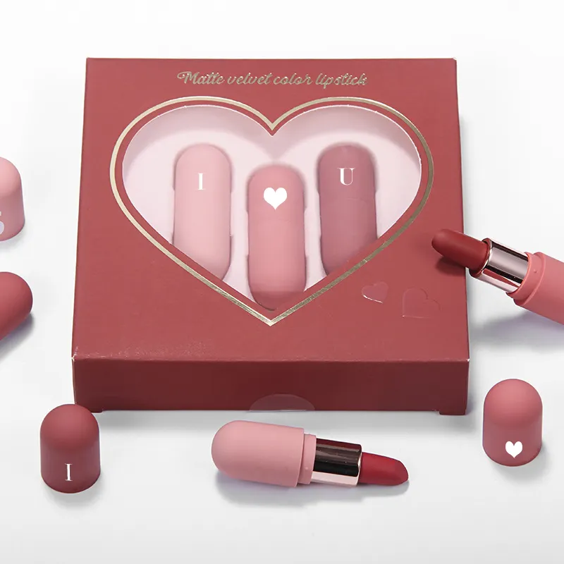 Yeni tasarım ruj seti San sevgililer günü hediye fikirleri 2023 makyaj Mini kapsül ruj aşk hediye kız arkadaşı için dudak parlatıcısı 5G